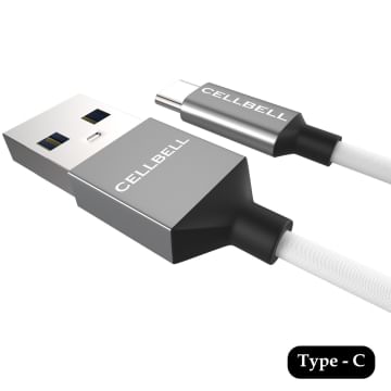 Flat 80% OFF: CELLBELL USB 1m Type C to Type A Cable (White)