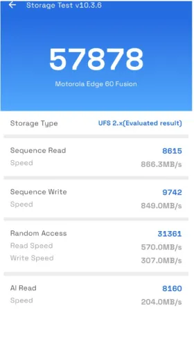 Motorola Edge 60 Fusion AnTuTu Storage