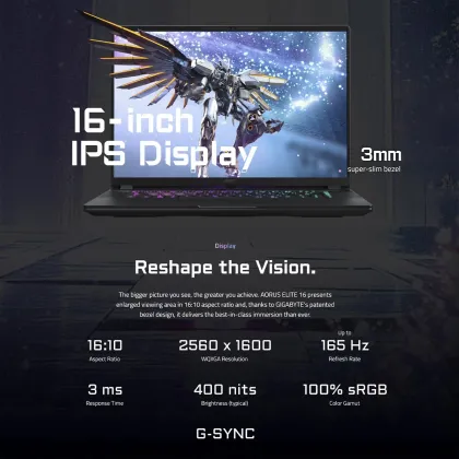 Gigabyte Aorus Elite 16 BWHC3INC64SH Gaming Laptop (Intel Core Ultra 9 275HX/ 32GB/ 1TB SSD/ Win11/ 8GB Graph)