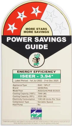 O General ASGG24CPAB-B 2 Ton 3 Star 2025 Inverter Split AC