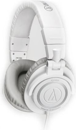 Audio Technica ATH-M50WH Professional Studio Monitor with Coiled Cable Wired Headphones (Over the Head)