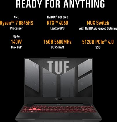 Asus TUF Gaming A15 2024 FA507UV-LP136WS Gaming Laptop (AMD Ryzen 7 8845HS/ 16GB/ 512GB SSD/ Win11 Home/ 8GB Graph)