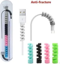 HUMBLE® Spiral Charger Cable Protector Data Cable Saver Charging Cord Protective Cable Cover Set of 2 (8 Pieces)