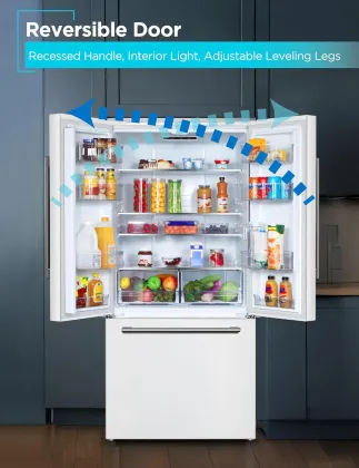 BLACK+DECKER BRF1800GIMW 18 Cu Ft French Door Refrigerator