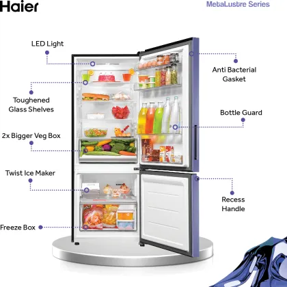 Haier HEB-333SI-P 325 L 3 Star Double Door Refrigerator