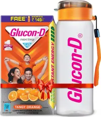 Glucon-D Instant Energy Health Drink Tangy Orange - 1kg Refill with free bottle
