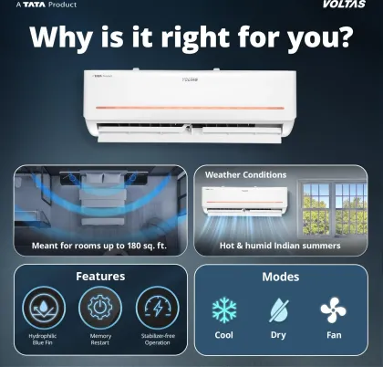 Voltas 185INV CAP 1.5 Ton 5 Star 2026 Inverter Split AC