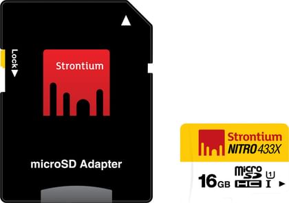 Strontium Memory Card 16GB MicroSDHC UHS-1 Class 10 NITRO 433X Card