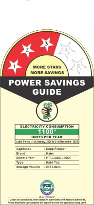 Haier HFC-325G3 295 L Double Door Glass Top Deep Freezer