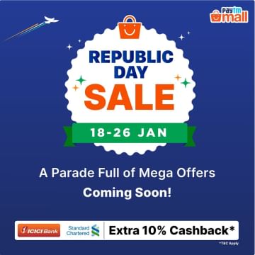 Republic Day Sale: Upto 80% OFF + 10% Cashback with ICICI & Standard Chartered Bank Cards