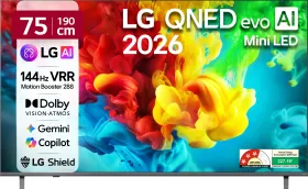LG evo AI QNED82 75 inch Ultra HD 4K Smart Mini LED TV (75QNED82BLA)