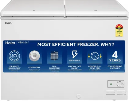 Haier HFC-320DM5 320 L 5 Star Double Door Freezer