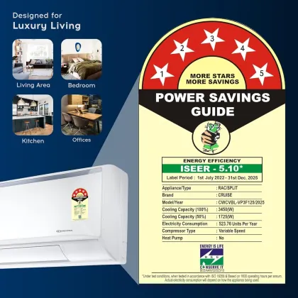 Cruise CWCVBL-VP3F125 1 Ton 5 Star 2025 Inverter Split AC