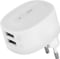 Stk Mains Charger With Dual Usb Port -2.1a White 2 Pin Ce Approved
