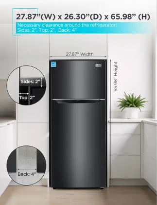 BLACK+DECKER BR1460HB 14.6 Cu Ft Double Door Refrigerator