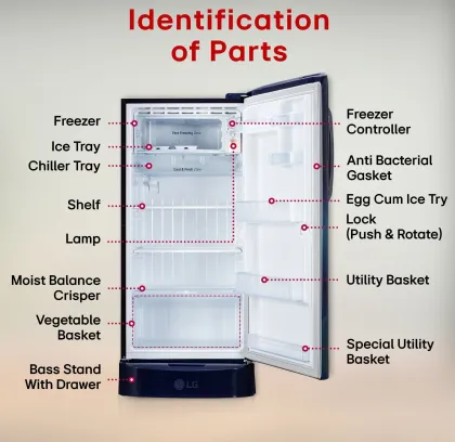 LG GL-D231ABAD 210 L 3 Star Single Door Refrigerator
