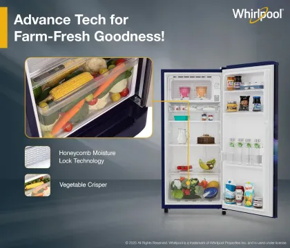 Whirlpool 205 WDE CLS 2S Sapphire Blue-Y 184 L 2 Star Single Door Refrigerator