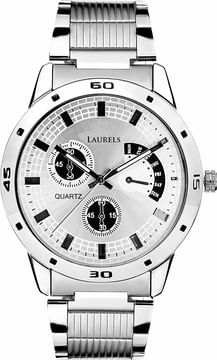 Flat 80% OFF : Laurels Matrix Analogue Silver Dial Men's Watch - Lo-Mtx-0707