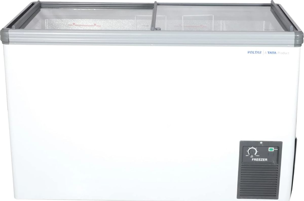 Voltas CF GT 320 DD 320 L Flat Glass Deep Freezer Price in India 2024
