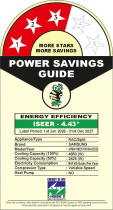 Samsung Bespoke WindFree AR60H18D1PW 1.5 Ton 3 Star 2026 Inverter Split AC