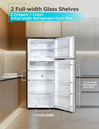 BLACK+DECKER BR1460HS 14.6 Cu Ft Double Door Refrigerator
