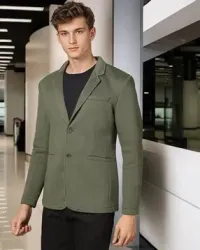 FORT COLLINS Single-Breasted Pea Coat with Notched Lapel