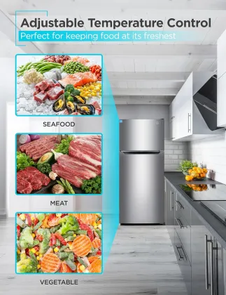 BLACK+DECKER BR1460HS 14.6 Cu Ft Double Door Refrigerator