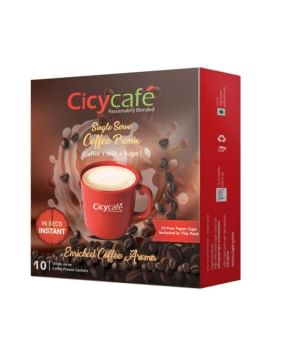 Cicycafe Coffee Premix- 10 Sachets Pack with 10 Free Paper Cups- 150g