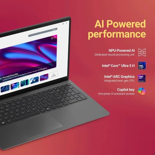 Dell 15 D15260 AI Laptop (Intel Core Ultra 5 225H/ 16GB/ 512GB SSD/ Win11)