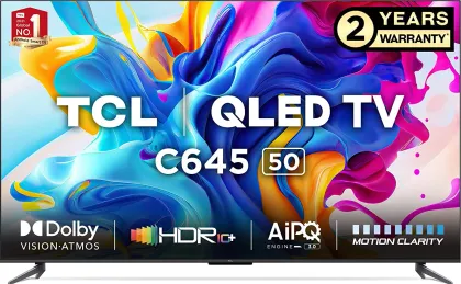 TCL C645 50 inch Ultra HD 4K Smart QLED TV (50C645)