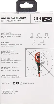 Altec Lansing MZX147 Wired Earphones