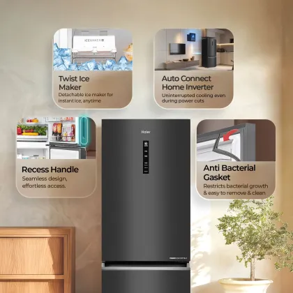 Haier HEB-333GBA-P 325 L 3 Star Double Door Refrigerator