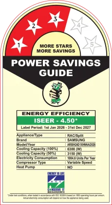 Samsung AR50H24D1XH 2 Ton 3 Star 2026 Inverter Split AC