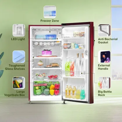Haier HED-202RV-P 190 L 2 Star Single Door Refrigerator