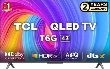 TCL T6G 43 inch Ultra HD 4K Smart QLED TV (43T6G)