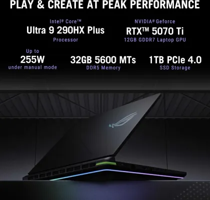 Asus ROG Strix G18 2026 G815LR-TT292WS Gaming Laptop (Intel Core Ultra 9 290HX Plus/ 32GB/ 1TB SSD/ Win11/ 12GB RTX 5070Ti Graphics)