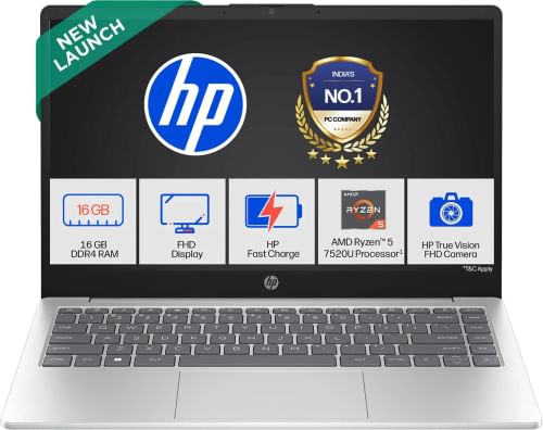 HP 14-em0108AU Laptop (AMD Ryzen 5 7520U/ 16GB/ 512GB SSD/ Win11 Home)
