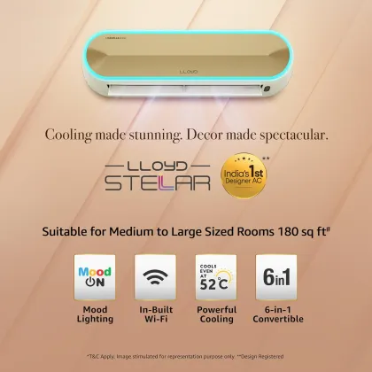 Lloyd Stellar Lite GLS18V5FWSSL 1.5 Ton 5 Star 2024 Inverter Split AC