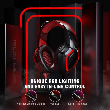 Runmus K1B Wired Gaming Headphones