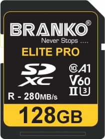 Branko Elite Pro 128 GB SDXC UHS-II Memory Card