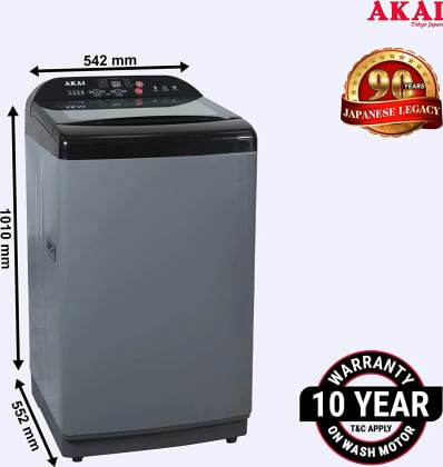 Akai AKFA-80DGGR 8 Kg Fully Automatic Top Load Washing Machine