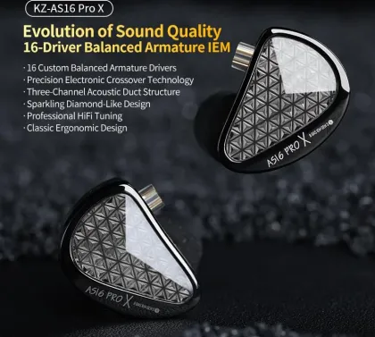 KZ AS16 Pro X Wired Earphones (Without Mic)