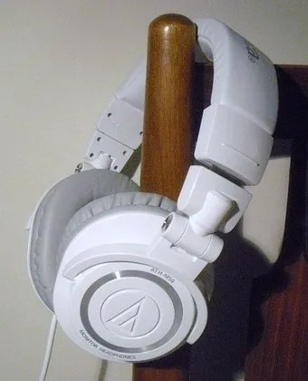 Audio Technica ATH-M50WH Professional Studio Monitor with Coiled Cable Wired Headphones (Over the Head)