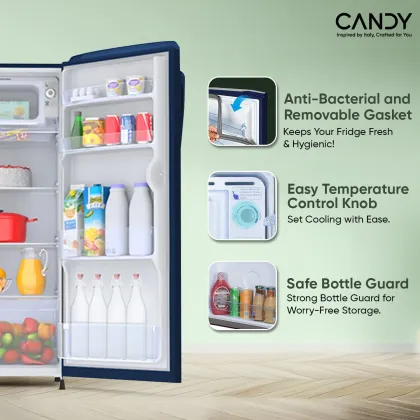 Candy CSD1952MS 185 L 2 Star Single Door Refrigerator