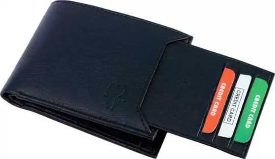 SAMTROH  Men Casual Black Artificial Leather Wallet  (6 Card Slots)