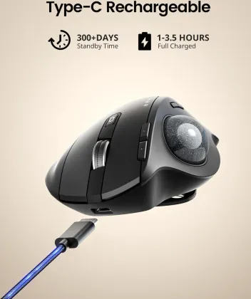 ProtoArc EM01 NL Ergonomic Trackball Wireless Mouse - image 3