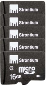 Strontium 16 GB Micro SD Card Class 6 (Pack of 5)
