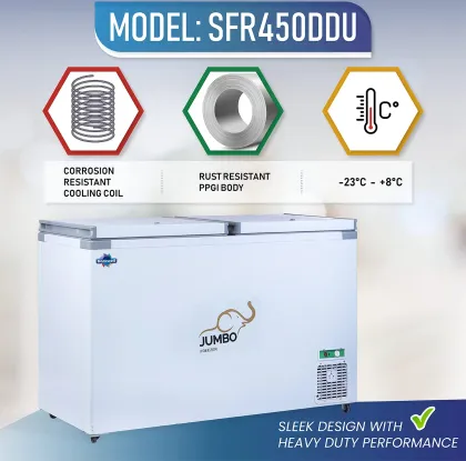 Rockwell SFR450DDU 453 L Double Door Deep Freezer