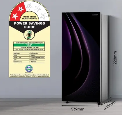 Sharp SJ-DF207N2-GKG 187 L 2 Star Single Door Refrigerator