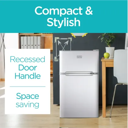 BLACK+DECKER BCRDK32W 3.1 Cu Ft Double Door Mini Refrigerator